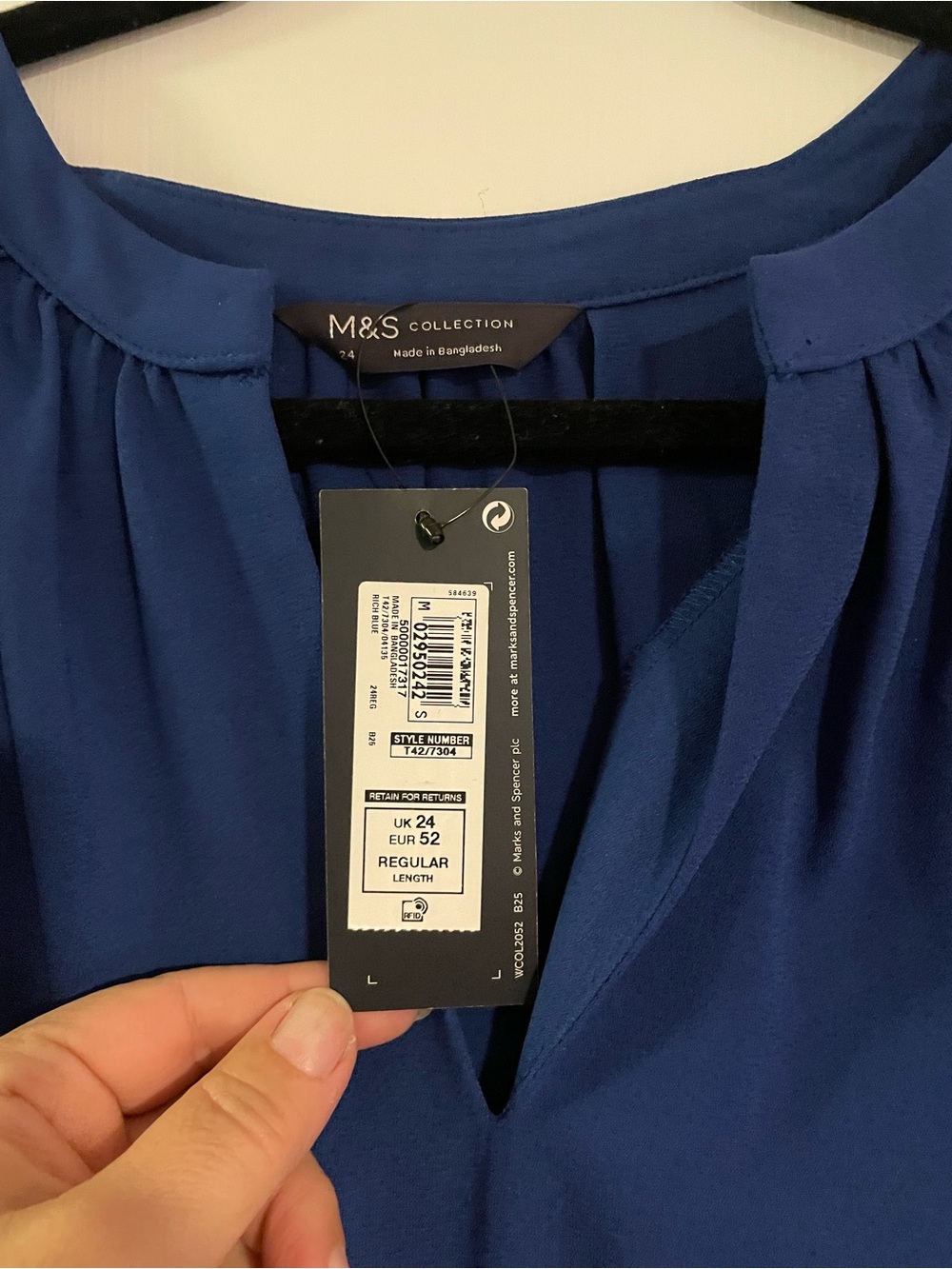 Marks & Spencer royal blue shift dress, sz 24 UK (16US) - Picture 2 of 2